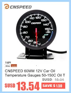 CNSPEED 60 мм Автомобильный датчик температуры воды 50-150C с датчиком температуры воды с белым и янтарным светильник YC101413+ YC100221