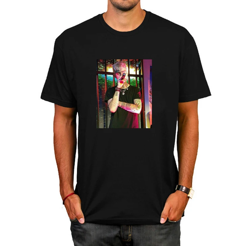 Хип-хоп Lil Peep уличная Футболка с принтом персонажа певицы для мужчин Harajuku модные Забавные топы Swag Rapper support T-Shirt S5MC114