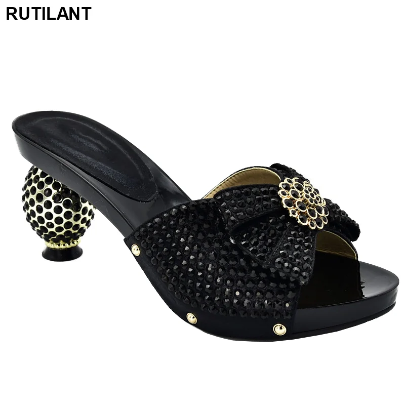 

New Arrival Designer Shoe Women Luxury 2019 Ladies Sandals with Heels Slip on Shoes for Women Nigerian Women Wedding Party Pumps