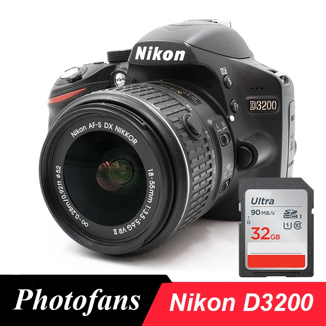Nikon – appareil photo numérique D3200 DSLR, kit avec objectif 18-55, flambant neuf