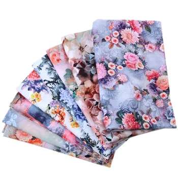 

silk Cotton Fabric Printed Cloth Sewing Quilting Fabrics for dress pajamas DIY Handmade Accessories Handmade Cloth
