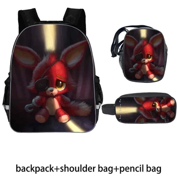

3 PCS/Set Five Night at Freddy Backpack Boy Girl School Bag Children Teenager Daily Travel Backpack Kids Gift Schoolbags Mochila