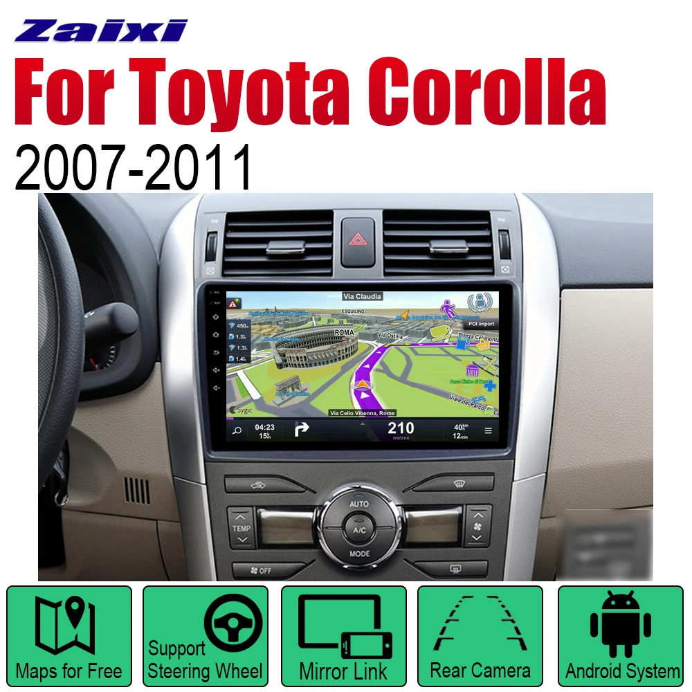 ZaiXi Android 2 Din Авто Радио для Toyota Corolla 2007~ 2011 Автомобильный мультимедийный плеер gps навигационная система Радио стерео
