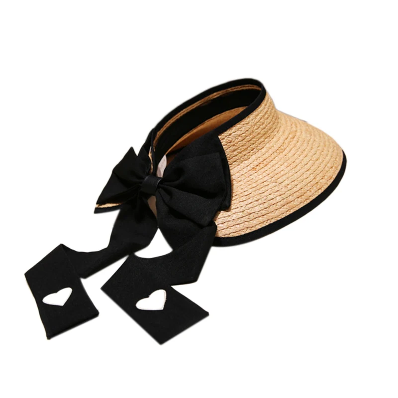 Lafite, топ с травой, летняя версия, складная шляпа от солнца, с бантом из ленты, шляпа от солнца, Пляжная, Пустой Топ, шляпа