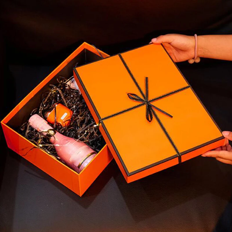 Louis Vuitton orange gift bag & box large