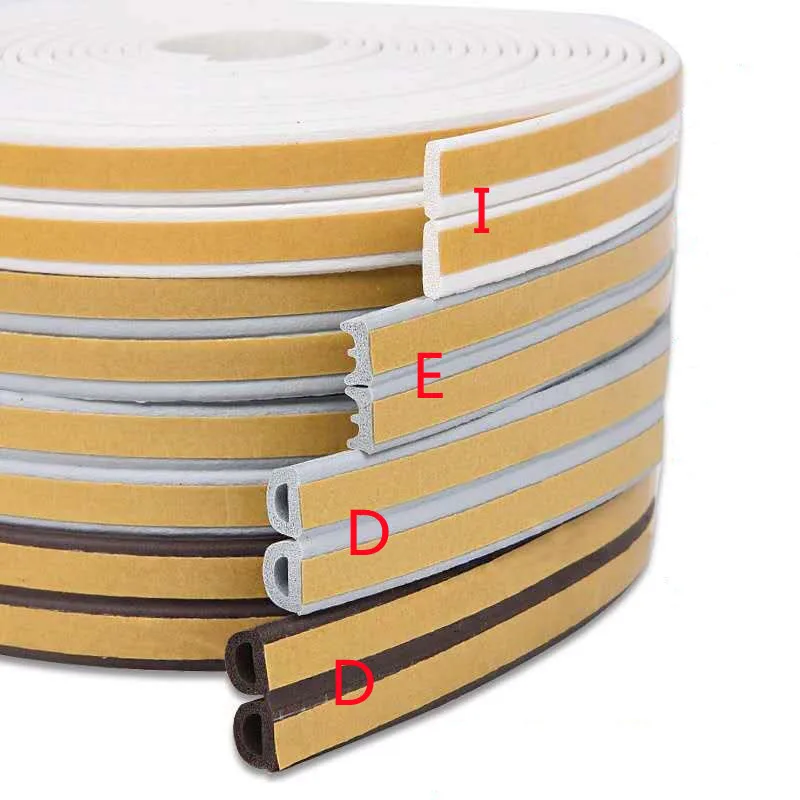 DIPE self-adhesive door and window sealing strip glass window anti-collision rubber strip foam sound insulation 5 meters