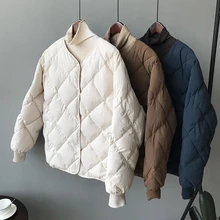 

Quilted Women's Winter Jackets Single Breasted Ladies Autumn Winter Cotton Padded Warm Coat Casual Long Sleeve Parka for Female