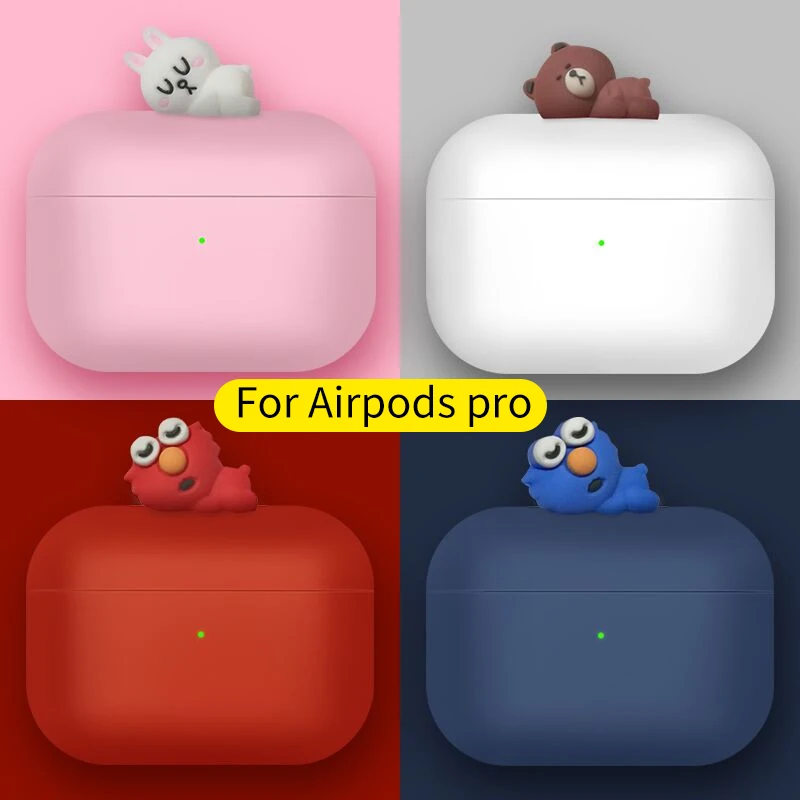 Силиконовый чехол для Apple Airpods Pro 3, чехол для AirPods Pro, чехол с изображением мультяшного уличного медведя кролика, беспроводной чехол для зарядки