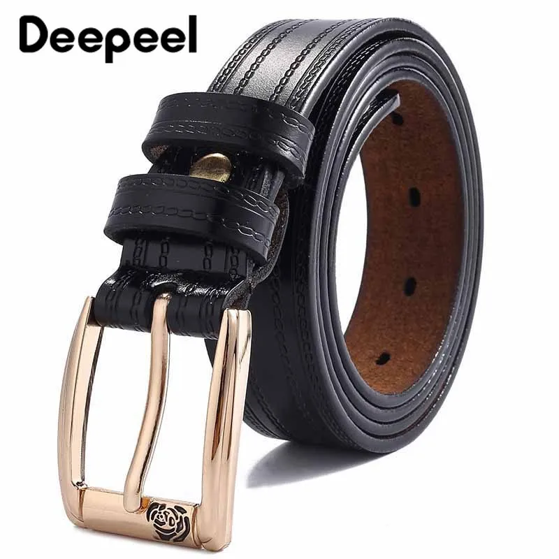 Deepeel, 1 шт., 2,8 см* 105 см-125 см, женский кожаный ремень с пряжкой, повседневный кожаный ремень с розовой пряжкой, декоративный широкий ремень YK665