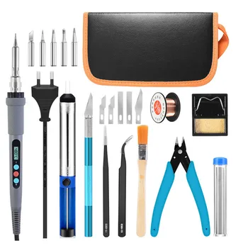 

Soldering Iron kit 60W Adjustable Temperature Electric Soldering Iron Desoldering Pump 170 Diagonal Plier Solder Welding Tools