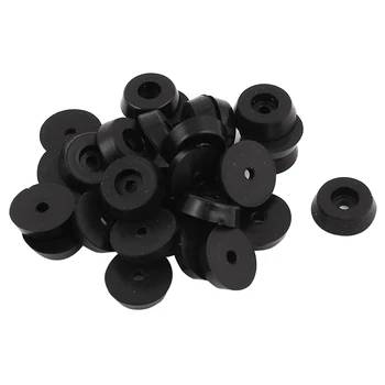 

30 Pcs 18mm Table Chair Round Leg Rubber Cover Floor Protector Black