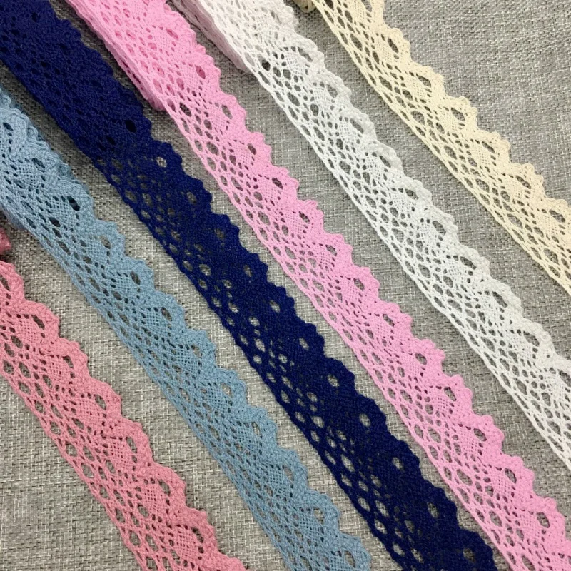 lace ribbon cotton ribbon lace sewing supplies lace sewing accessories lace decoration lace accessories lace garment accessories lace fabric chiffon lace fabric 2Y 1cm1.5cm2.5cm 6cm Crocheted Webbing Cotton Lace Floral Ribbon for Handmade Sewing Christmas Easter Wedding Deco Gift Packing
