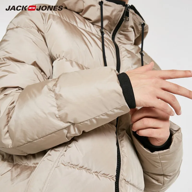 JackJones мужской модный Повседневный пуховик с капюшоном короткая парка пальто мужская одежда 218412509