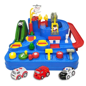 

Car Adventure Rush Through Customs Children's Toy Inertial Vehicle Track Toys Railway Car Puzzle Set Toys Gifts for Children