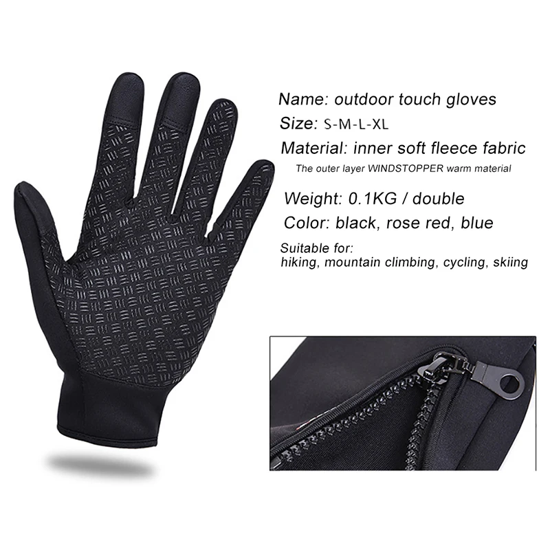 Unisex Touchscreen Winter Thermal Warm Gloves Cycling Bicycle Bike Ski Outdoor Camping Hiking Gloves Sports Full Finger Gloves 4