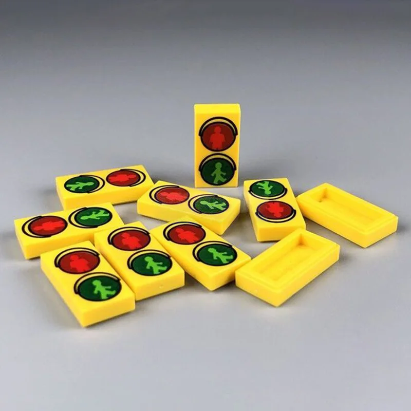 10Pcsset Road Traffic Sign Crossing Indicator Lights Building Blocks MOC Accessories Parts Model Bricks DIY Kids Toys  (4)
