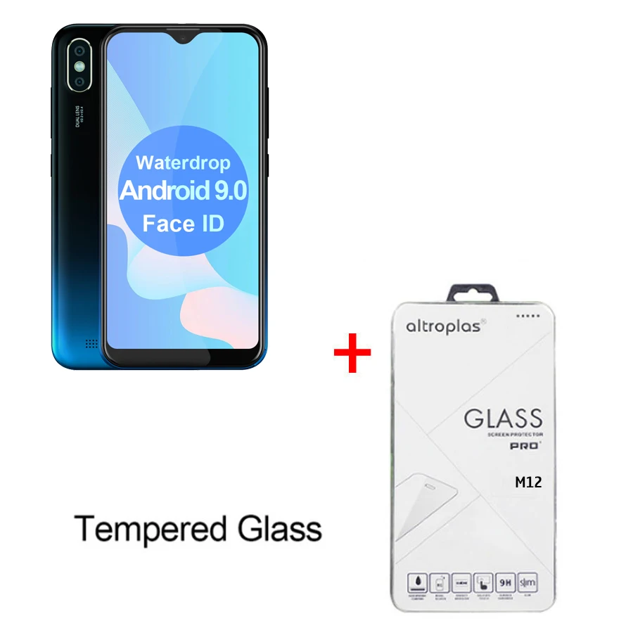 Мобильный телефон LEAGOO M12 Android 9,0 19:9 5," 2 Гб ОЗУ 16 Гб ПЗУ 3000 мАч MT6739 четырехъядерный с отпечатком пальца для распознавания лица 4G - Цвет: Add Temper Glass