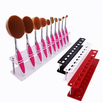 

10 Holes Makeup Brush Holder Profesional Stand Make Up Brushes Eyebrow Eyeshadow Stamp Powder Brush Cosmetic Drying Rack Shelf