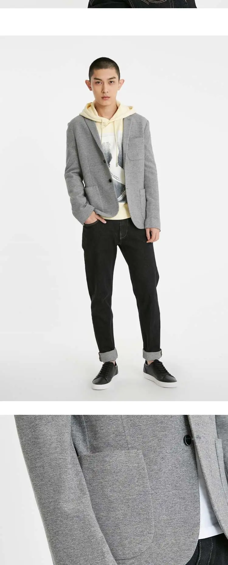 JackJones Мужской приталенный пиджак с двумя пуговицами из хлопка, мужской пиджак 219108509
