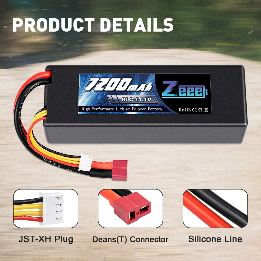 Zeee 11.1V 7200mAh 80C Lipo Battery 3S Hardcase Battery with Deans Plug for RC Car Truck Boat RC Truggy FPV Airplane Buggy Zeee 11.1V 7200mAh 80C Lipo Battery 3S Hardcase Battery with Deans Plug for RC Car Truck Boat RC Truggy FPV Airplane Buggy