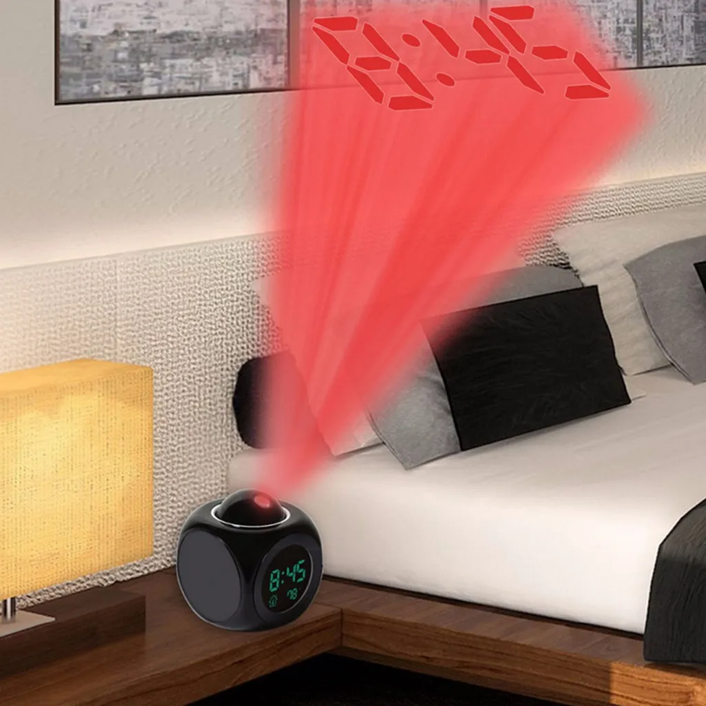 Цифровой ЖК-дисплей голосовой говорящий Многофункциональный светодиодный Будильник с проекцией температуры