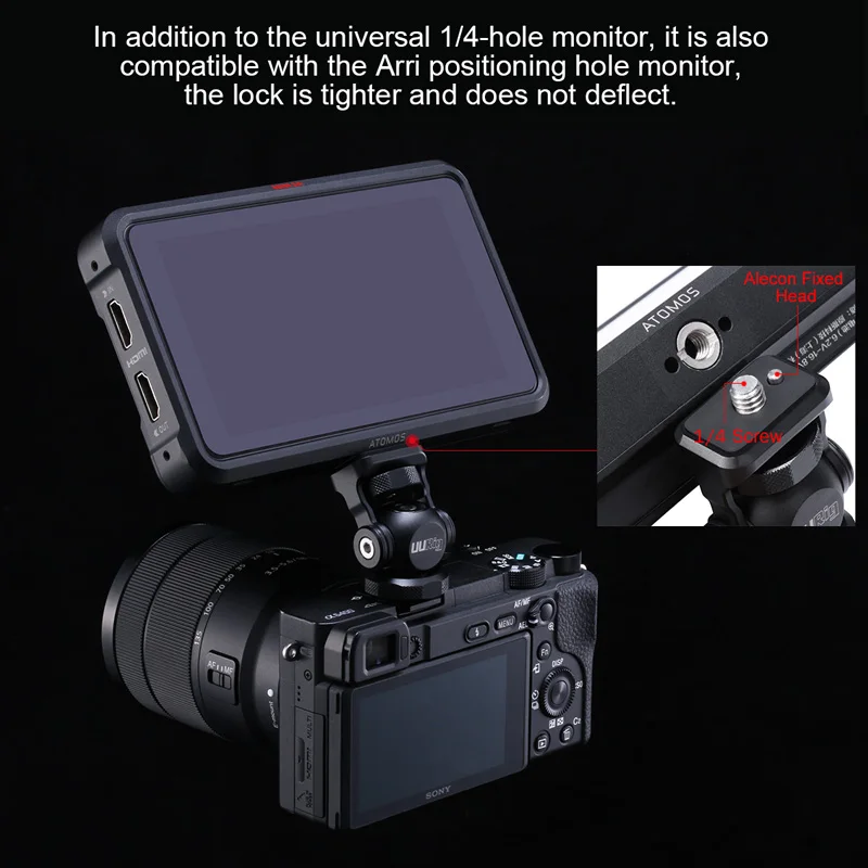 Универсальный адаптер для монитора UURig R015 держатель с винтом Arri 1/4 кронштейн