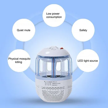 

Pest Control Mosquito Killer Lamp Led Killer Moth Light LED Bug Zapper Fly Lamp Trap Wasp Pest Wind Power Garden Supplies