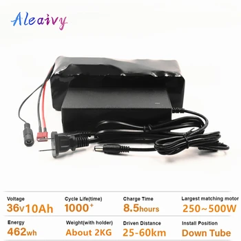 

Aleaivy e-bike battery 36v 10ah 8ah 6Ah li ion battery pack bike conversion kit bafang 250w 350w 500w and charger XT60 &T Plug