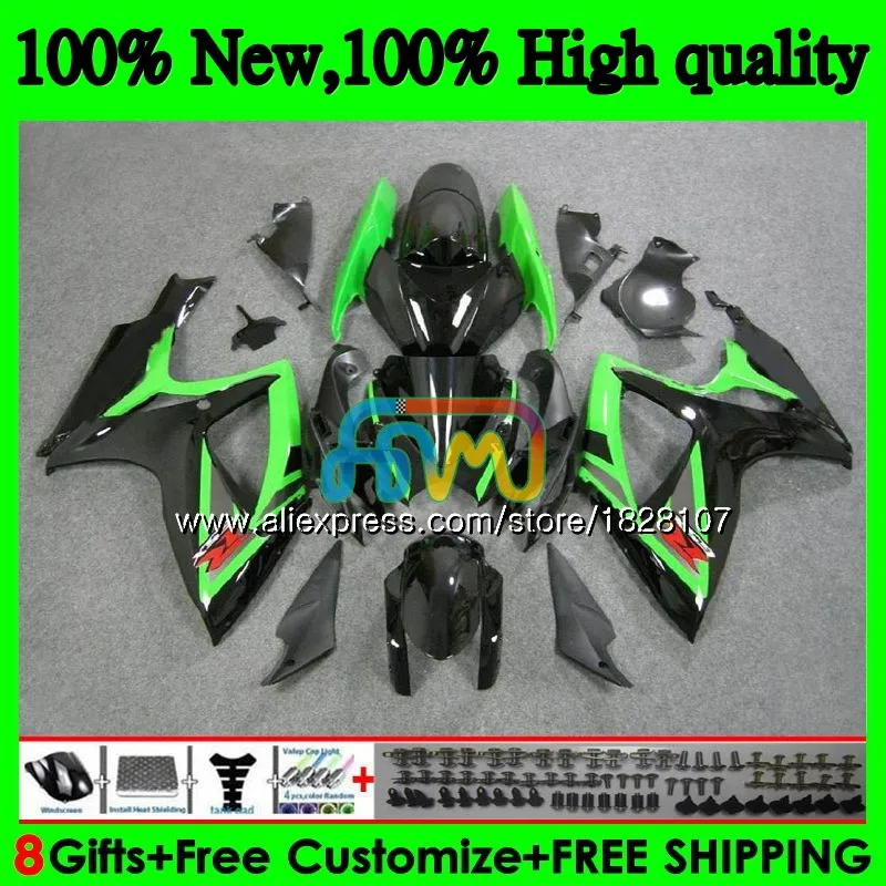 600/750CC для SUZUKI GSXR 600 750 CC GSX R750 GSX-R600 06 07 Цвета: зеленый, черный 37BS. 40 GSXR600 GSXR-750 K6 GSXR750 2006 2007 обтекатели