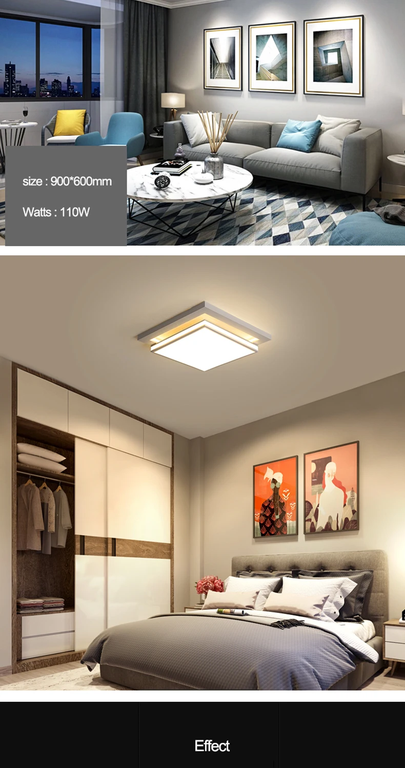 Новая современная светодиодная Люстра для гостиной, для спальни, кухни, chadnelier, прямоугольная/квадратная, домашнее освещение