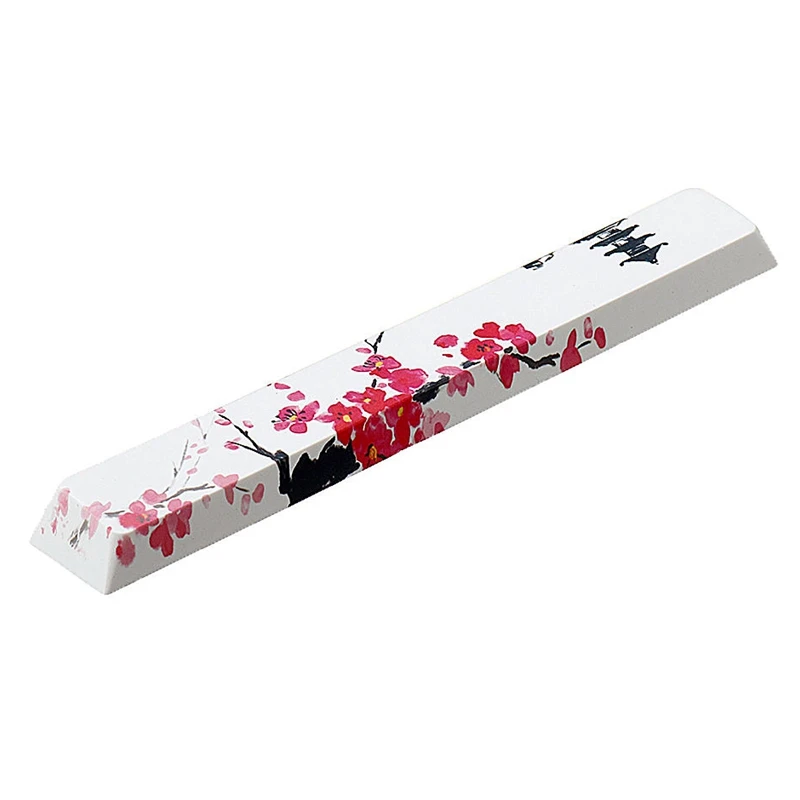 Five-Sided Dyesub 6.25U Novelty Keycap PBT Pagoda Plum Blossom Space Bar