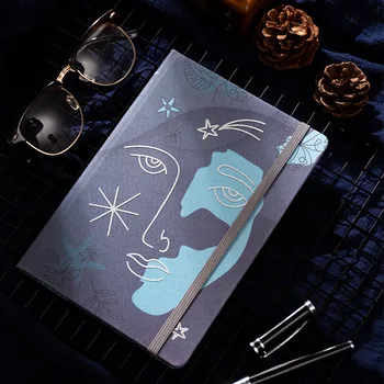 

A5 Notebook Business Journal Creative Retro Mona Lisa Smile Line Agenda Planner Organizer 25K Note Book School Travel Handbook