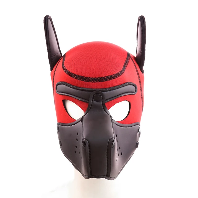 Bdsm Dog Mask Hood,Neoprene Puppy Play Bondage Gear,Removable 