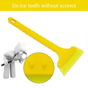 

TIOODRE Universal Car Yellow Snow Ice Scraper Vehicle Windshield Windscreen Snow Shovel Removal Brush Cleaning Tool