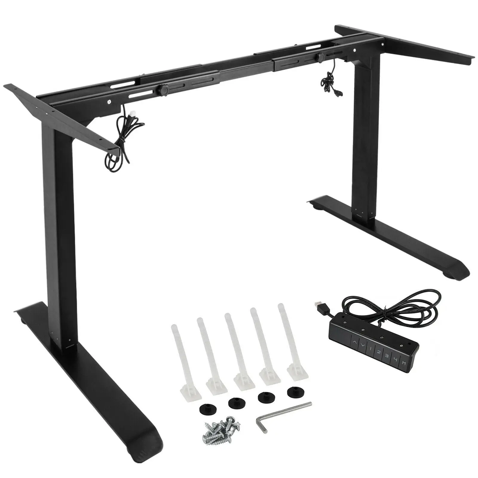 Electric Height Adjustable Standing Desk Frame Single Motor and Memory Control 