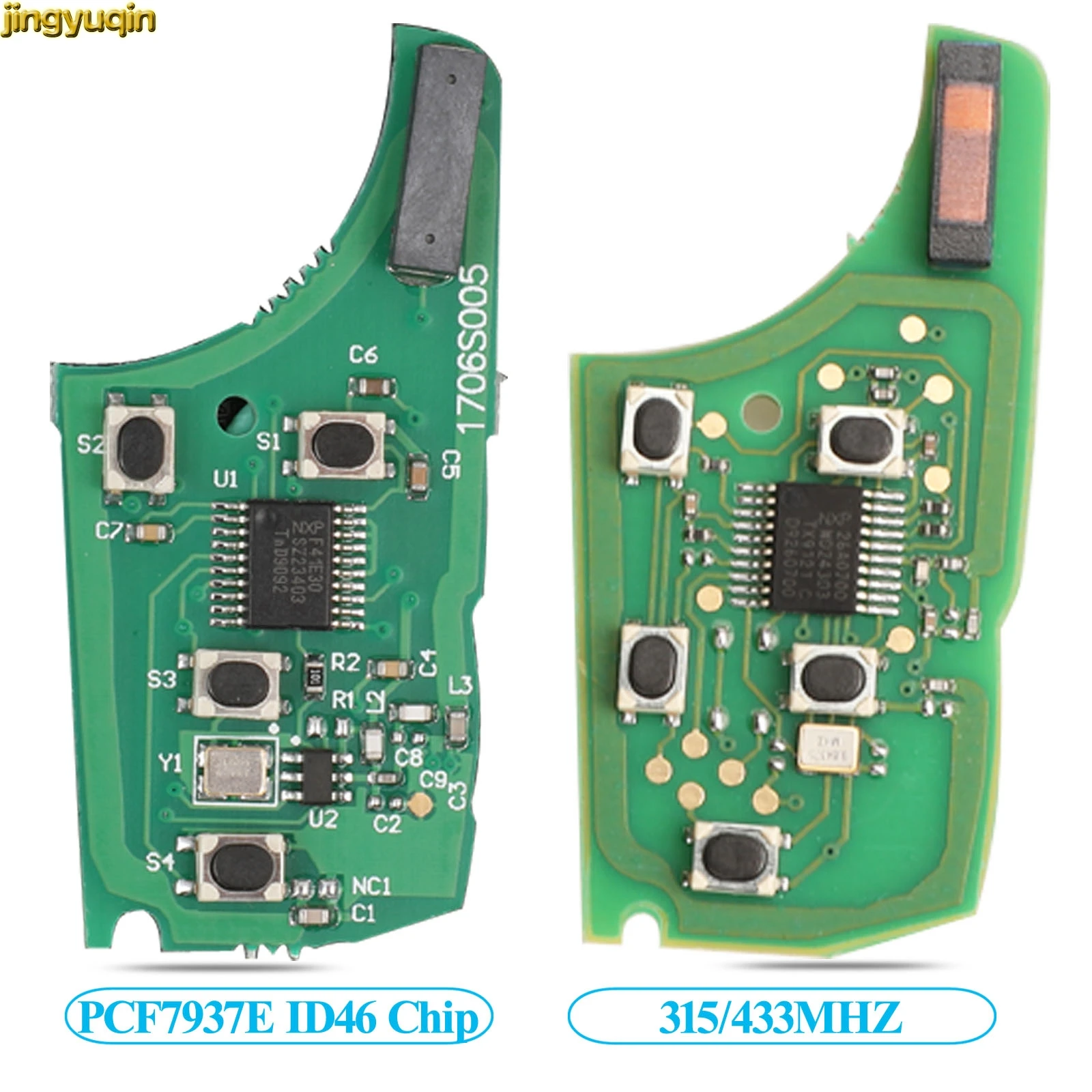 Jingyuqin 5pcs Remote Car Key Electronic Circuit Board 315/433MHZ For Chevrolet Malibu Cruze Aveo Spark Sail Opel 2 3 4 5 Button