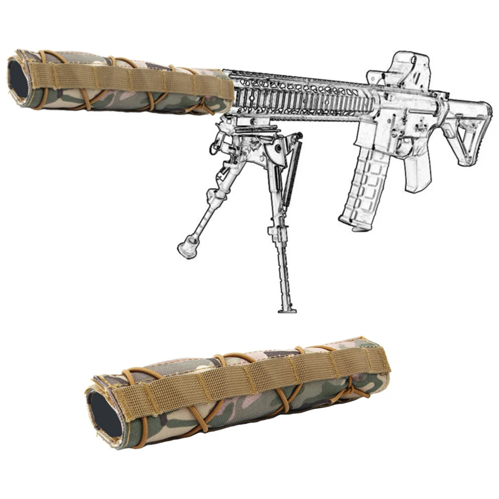 22cm Airsoft Suppressor Cover Shooting Muffler Baffler Camouflage Heat Shield Sniper Sleeve Tube Protective Wrap Covers | Спорт и