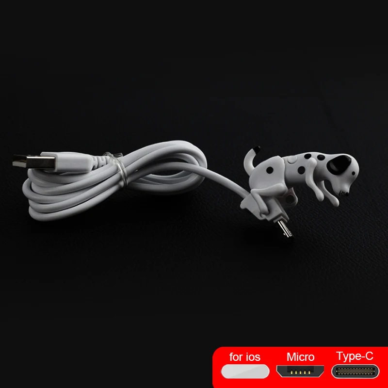 Usb кабель для зарядки с мультяшной собакой, 1 м, кабели для быстрой зарядки, USB кабель для передачи данных для iPhone X/6, 7, 8, Micro usb type-C для iso/huawei