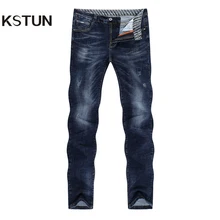KSTUN Winter Jeans Men Jeans Pants Blue Stretch Slim Straight Fashion Pockets Desinger Casual Denim Men's Clothing Jeans Homme