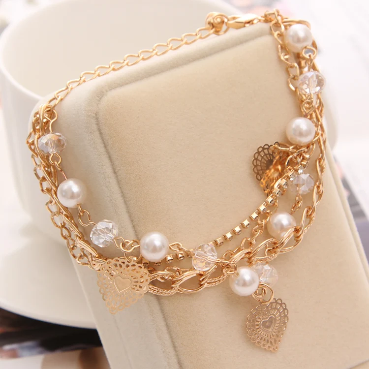 Золотые Кристальные браслеты и браслеты для женщин Свадебные бисерные ювелирные изделия очарование браслеты пульсары Mujer ювелирные изделия вечерние подарки - Окраска металла: SL028