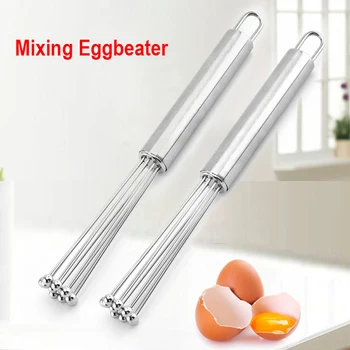 

1PCS Drink Whisk Mixer Egg Beater Stainless Steel Egg Beaters Kitchen Tools Hand Egg Mixer Cooking Foamer Wisk Cook Blender