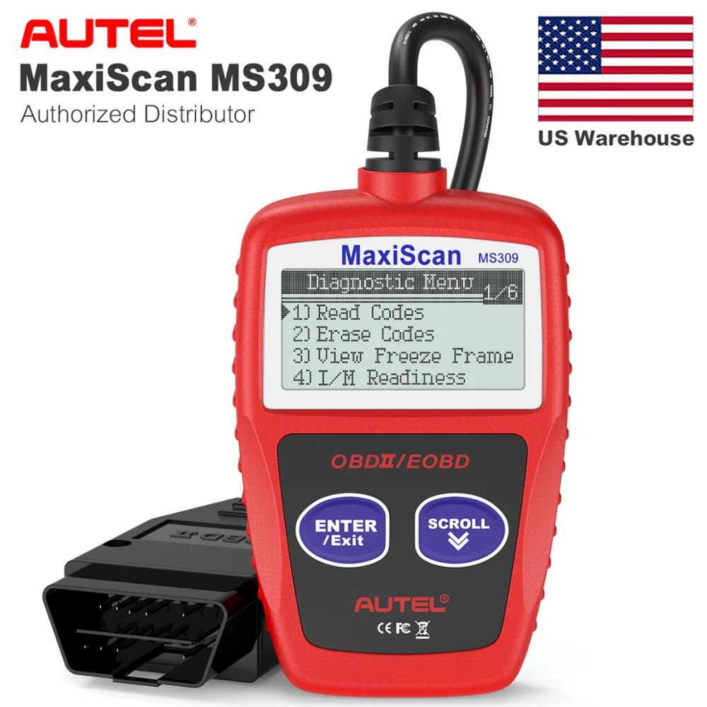 AUTEL MaxiScan MS309 транспортное средство диагностики авто считыватель кодов DTC OBD2