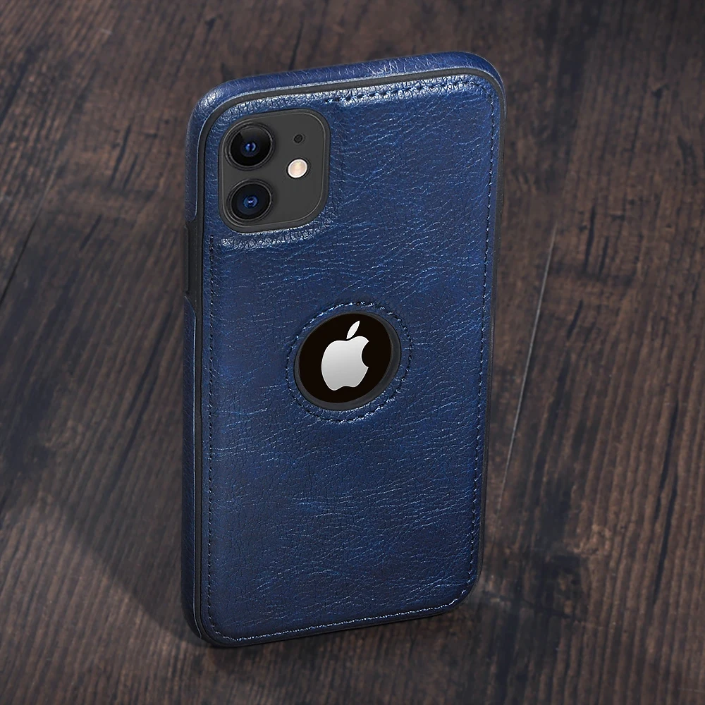 Solid Color PU Leather Case For iPhone