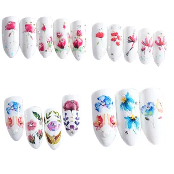 

Manicure Watermark Sticker Flower Female Nail Wraps Stickers Tatoos Women Girls DIY Decal Tool