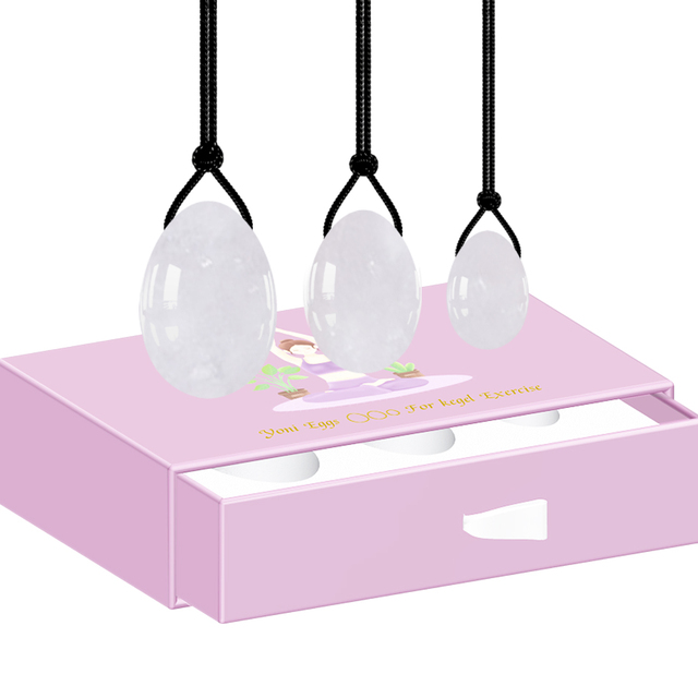 Stone Yoni Eggs Drilled Jade Egg Set with Box Women Kegel Exercise Vaginal Muscle Tightening  Feminine Hygiene Product