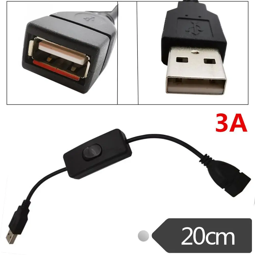 Кабель Удлинитель USB 2 0 Type A с разъемом Папа мама для зарядки переключателем