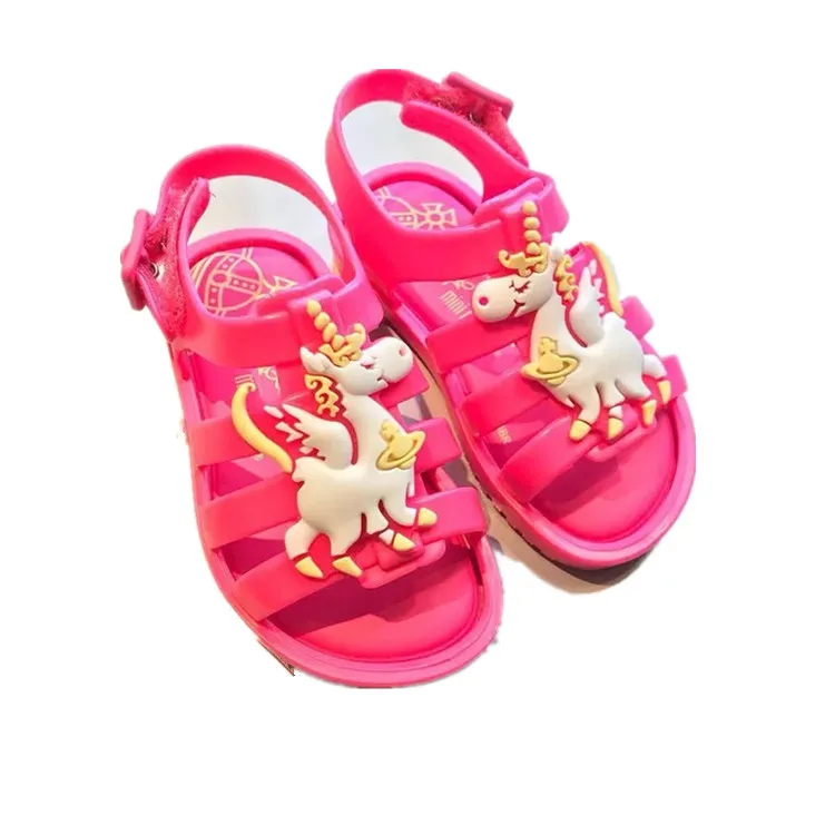 Мини Мелисса Бразилия Девушки Желе Сандалии детей пляжные сандалии принцесса Мелисса обувь желе сандалии дышащие 12,8-17,8 см