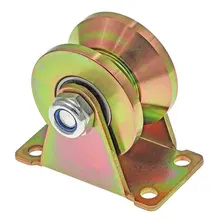 4PCS 50mm V-Groove Track Wheel Heavy Duty Sliding Gate Track Roller With Bracket Load Capacity 300kg Per Castor Easy To Push