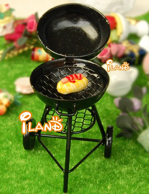 1: 12 DIY кукольный домик аксессуары железный художественный круглый гриль для духовки