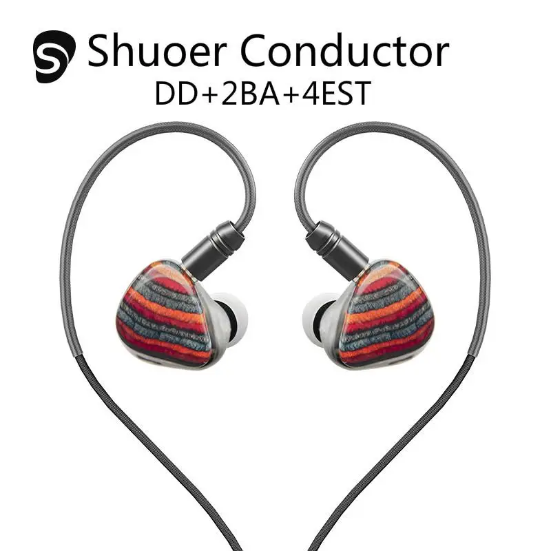 Проводник Shuoer электростатический DD + 2BA 4EST трибрид флагманский Hi-Fi монитор